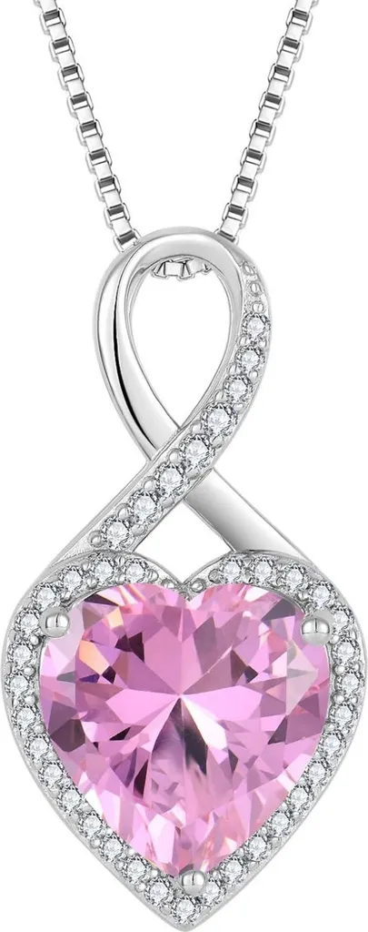 Collier Pierre de Naissance Tourmaline Rose en Argent 925 Massif Femme