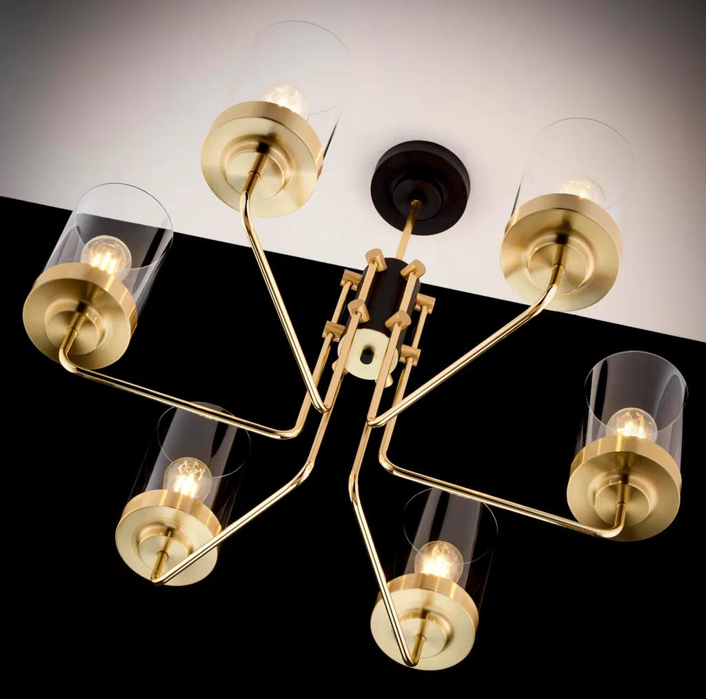 Lustre RAMIREZ 6xE27 - Solution éclairage puissant pour grand séjour noir