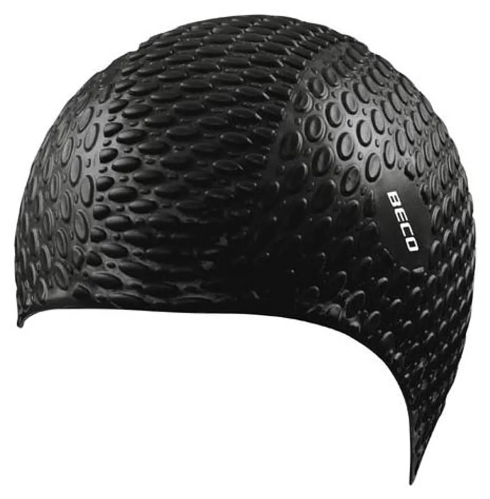 Beco Bubble Cap Noir Bonnet de Bain Silicone Anti-Traction Cheveux Longs