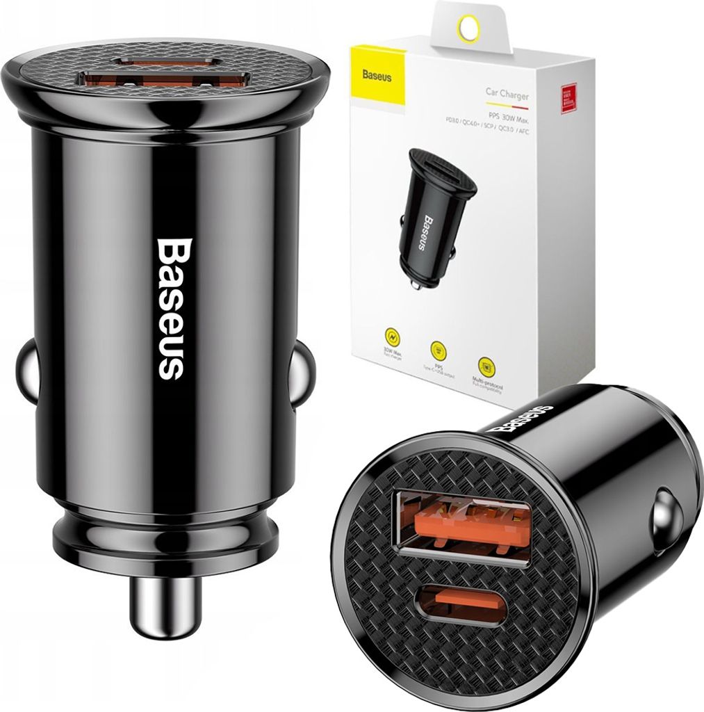 Baseus AB30BK Ladegert fr mobile Gerte Schwarz Auto Produktbild 