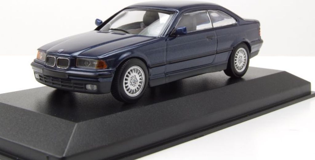 BMW 3er E36 Coupe 1992 blau metallic Modellauto 1:43 Produktbild 