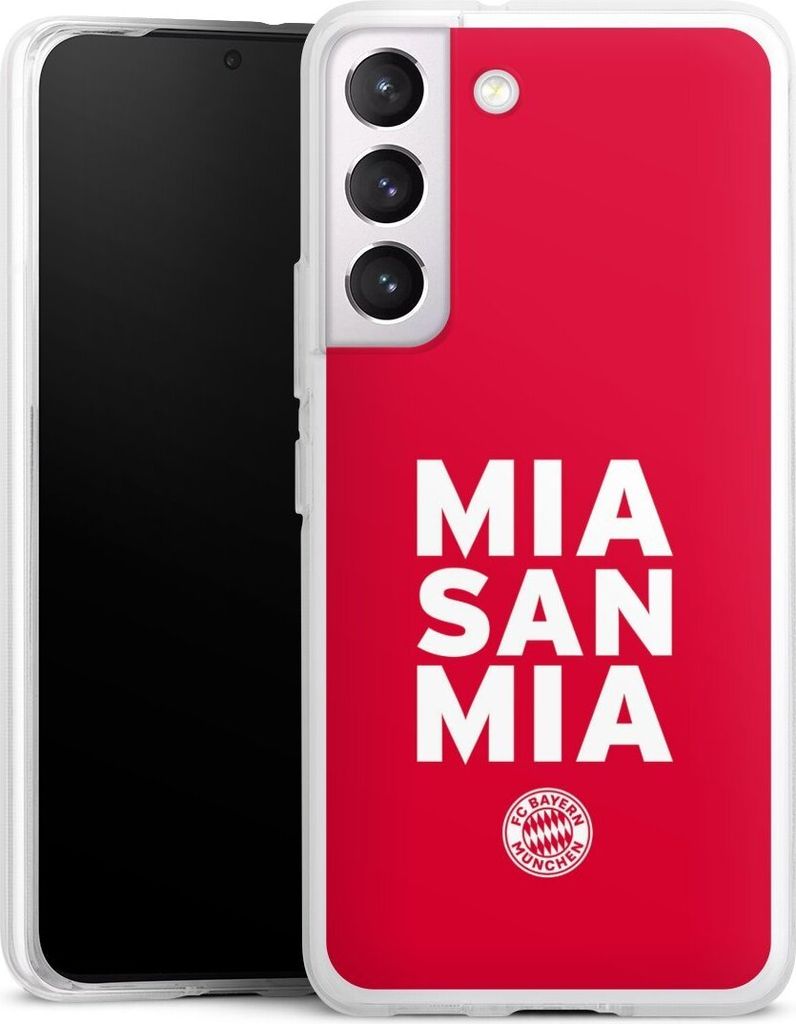 DeinDesign Handyhülle für Samsung Galaxy S22 Silikon Hülle Case Smartphone Schutzhülle FC Bayern München FCB Mia San Mia