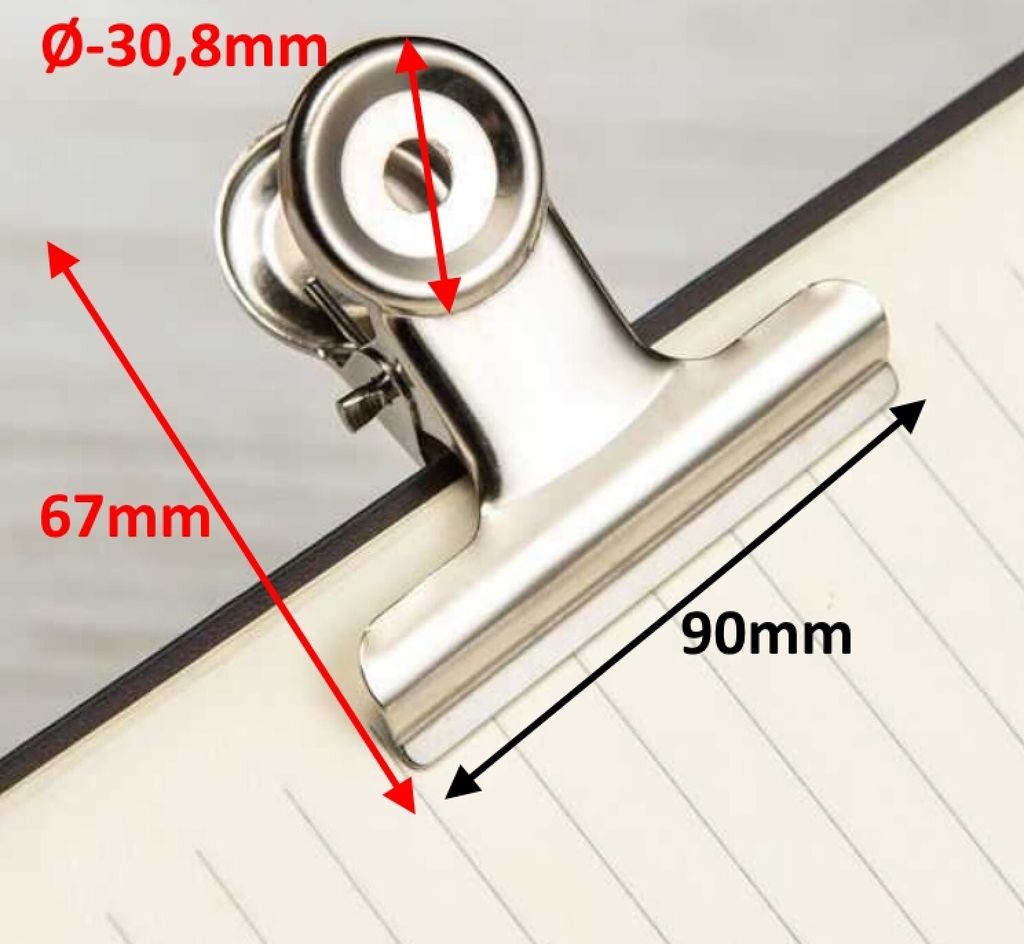 20 Stück kleine Verschlussclips Metall | 90mm Tüten Clips | Brief Klammern aus Edelstahl mit starker Federkraft | Lebensmittelbeutel Verschlusskl...