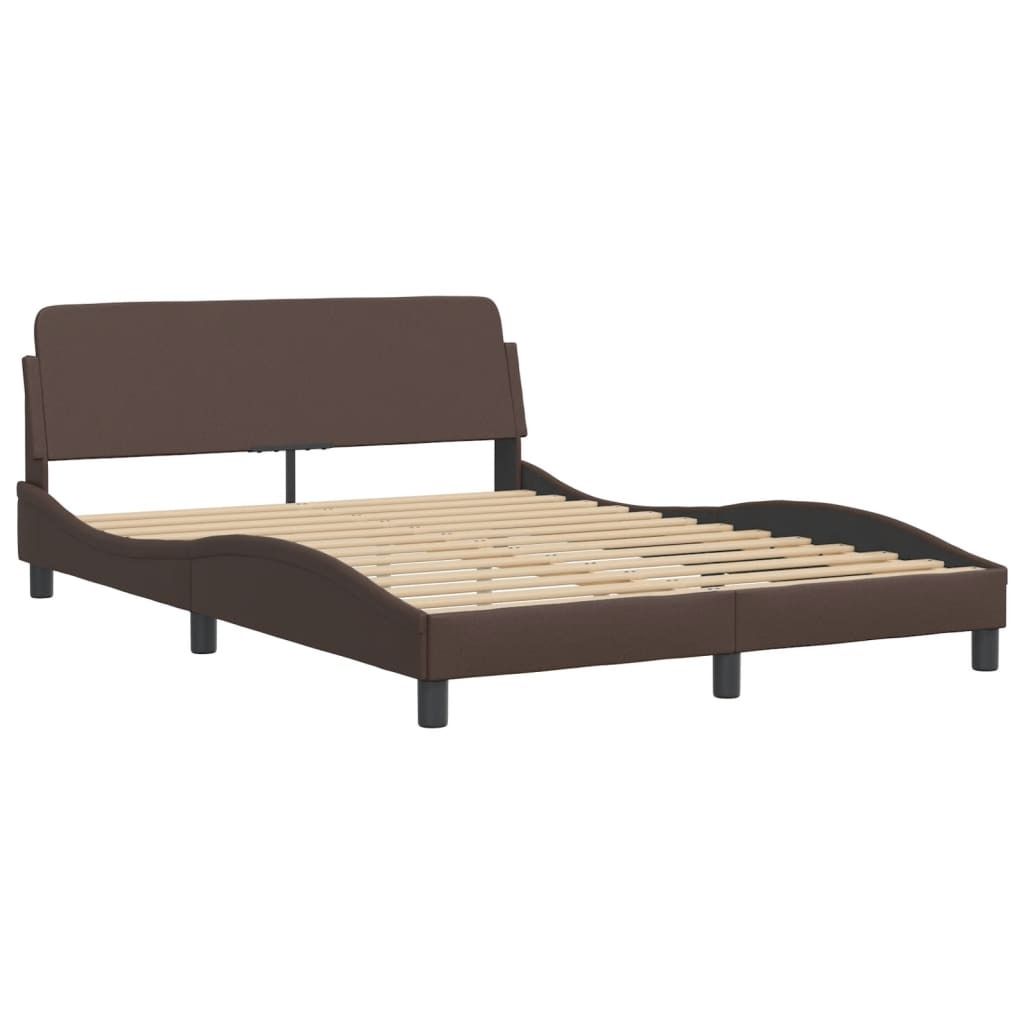 Bettgestell "Dover" Braun 140x190 cm Kunstleder