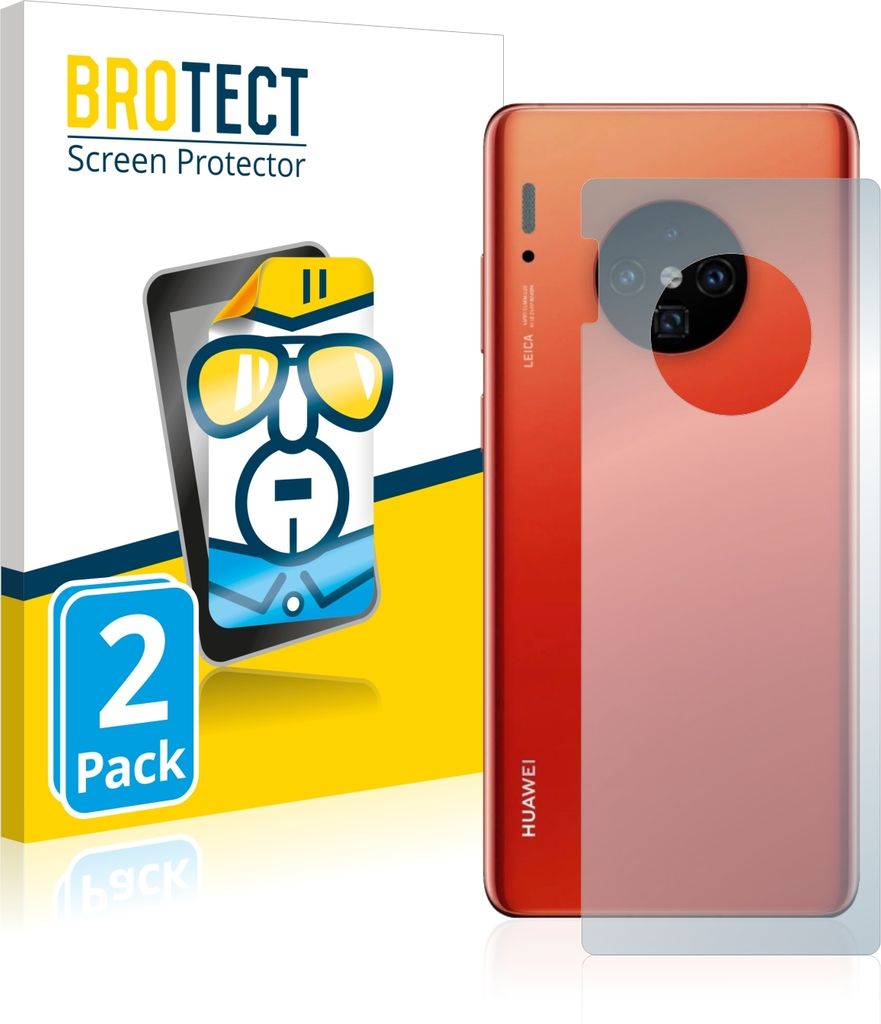 2x BROTECT Schutzfolie für Huawei Mate 30 Pro (Rückseite) Folie Klar Transparent