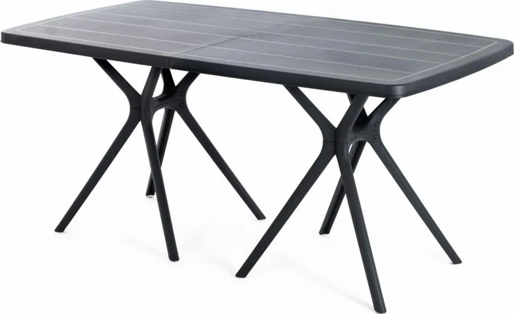 Tavolo Moderno OLIVER Nero 158x84: Design Outdoor in Resina e Vetro