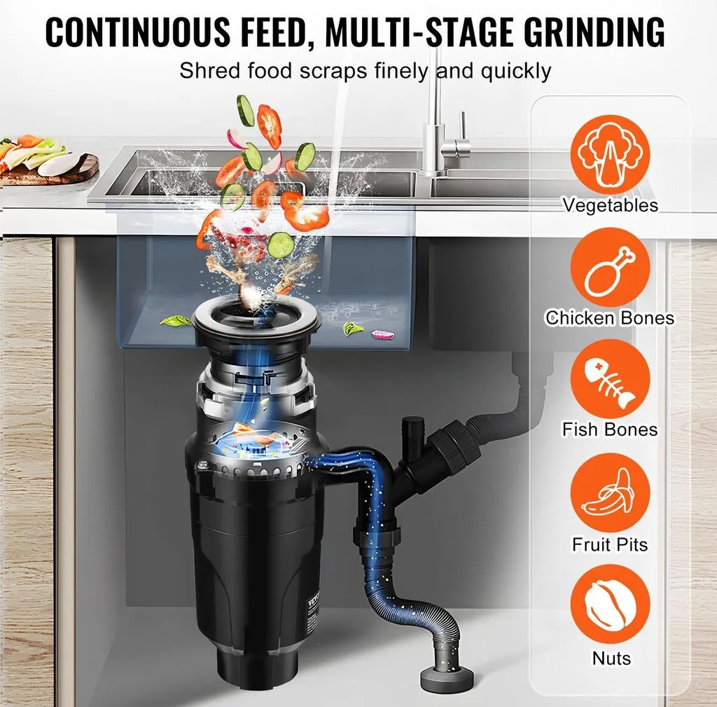 Tritarifiuti Professionale 1/2 HP EZ Connect | Motore 3820 RPM Inox - 3