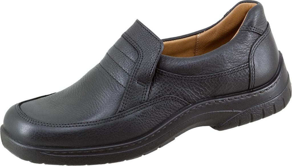 Jomos Herren Leder Halbschuhe schwarz, Slipper, 2029104/43