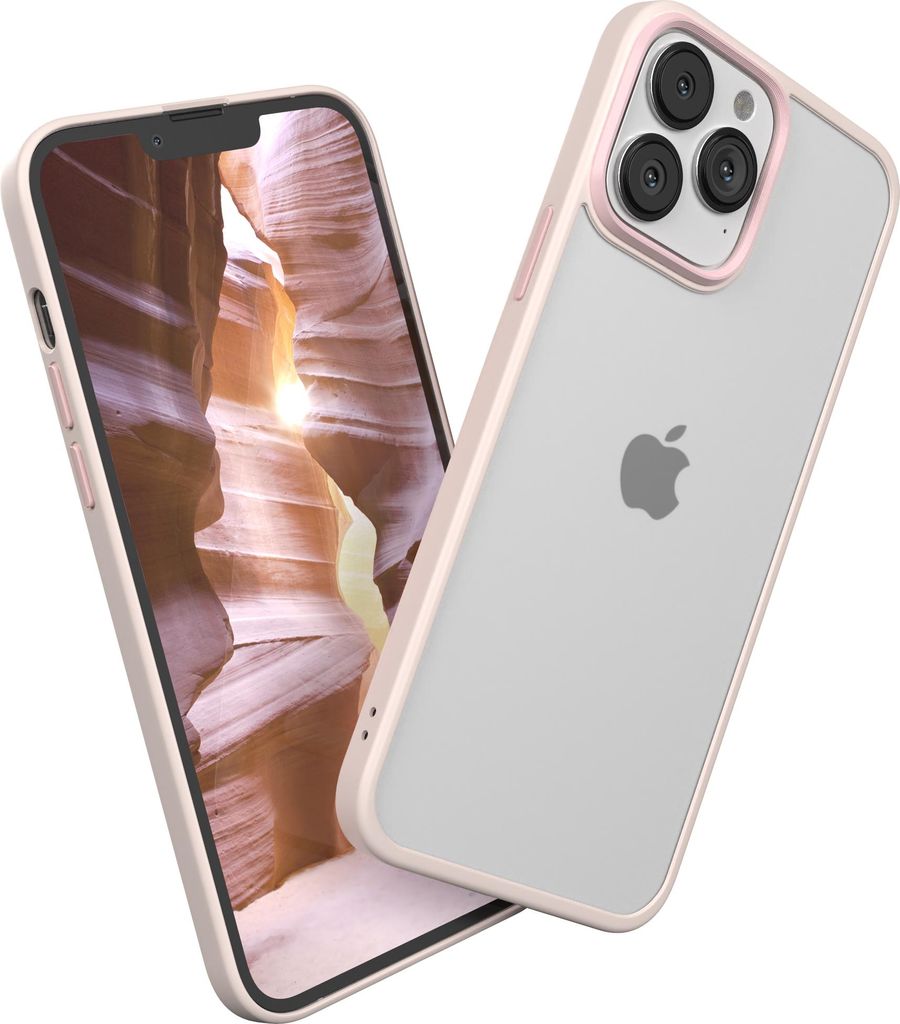 EAZY CASE - Outdoor Case kompatibel mit Apple iPhone 13 Pro Max, stoßfest, kratzfest, mit Kameraschutz, Silikonhülle in Rosa