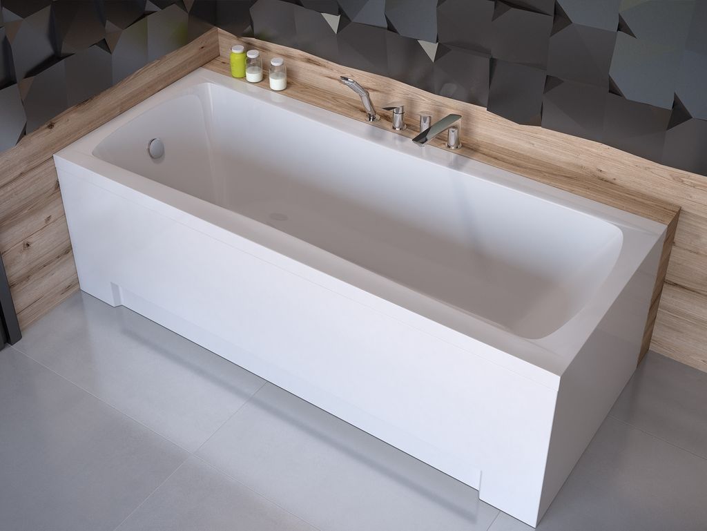 BADLAND Badewanne Rechteck Optima 140x70 mit Acrylschürze, Produktbild 