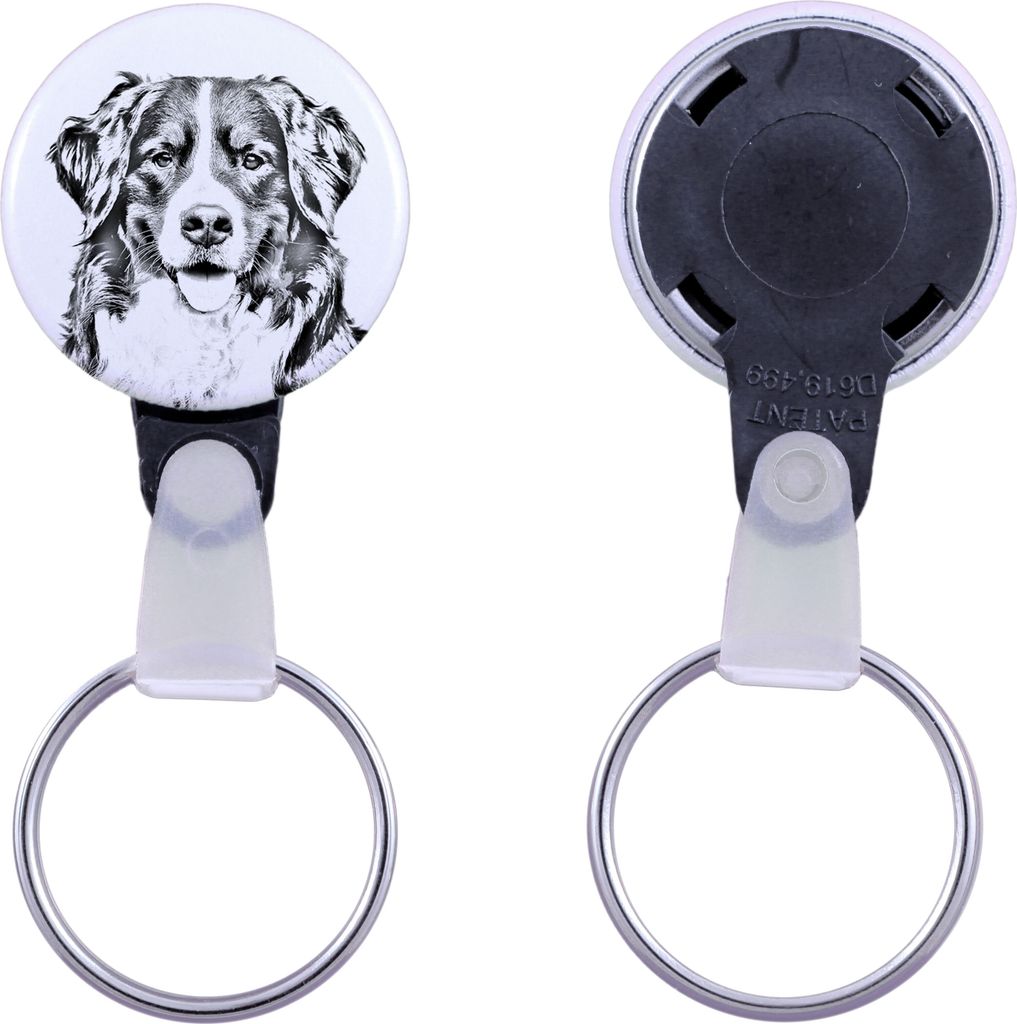 Berner Sennenhund, Dürrbächler, Bouvier bernois - Schlüsselanhänger mit dem Bild eines Hundes, Anhänger mit dem eigenen Grafikdesign der Marke...