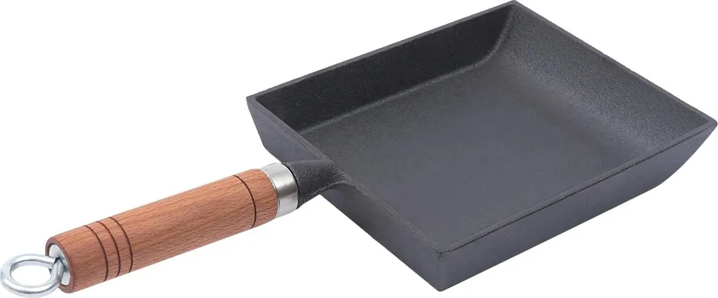 Padella Rustica Ghisa Quadrata 18cm | Gusto Antico Manico Legno