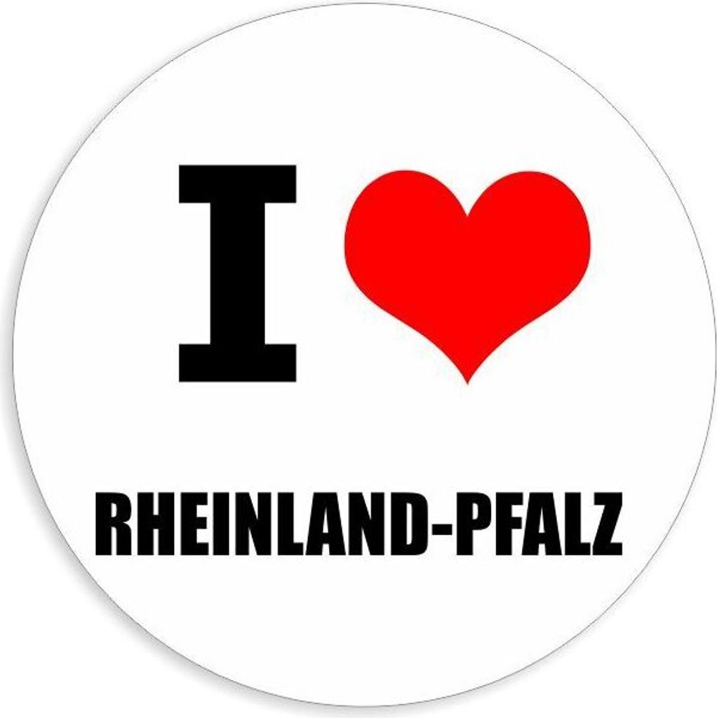 Kiwistar - Autoaufkleber - 8x8 cm - außen klebend - I love Rheinland-Pfalz für Auto, Laptop, Fahrrad, LKW, Motorrad Aufkleber mehrfarbig Sticker ...
