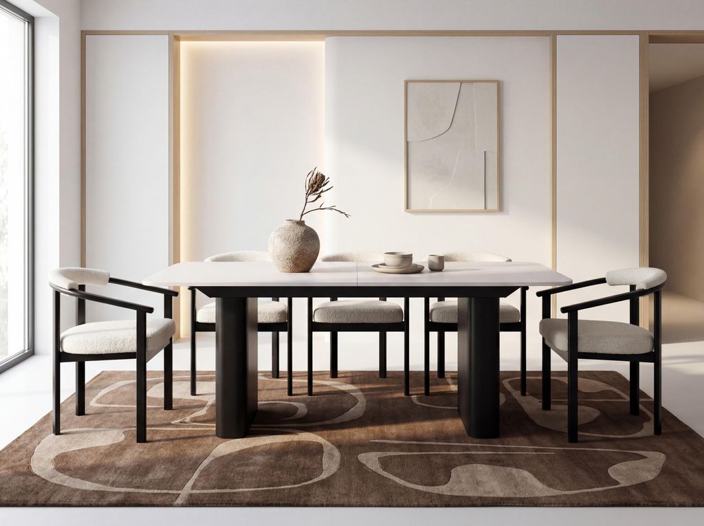 Ausziehbarer Rechteckiger Esstisch – XXL Modernes Design mit Schwarzem Metallgestell – für 10-14 Personen, 200 x 90 / 300 cm – Weiß