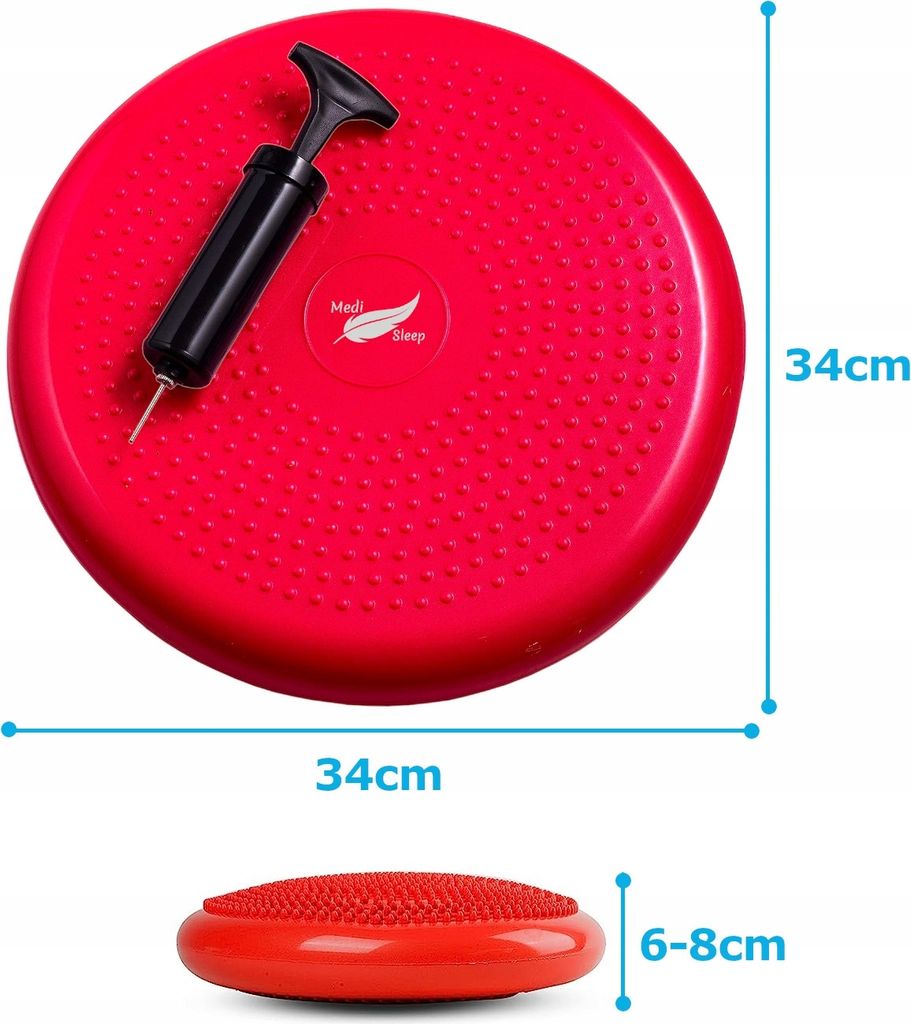 Červený sedací míč, ergonomický balanční polštář, vzduchový Obrázek produktu 4