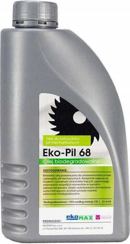 A bottle of biodegradable chainsaw oil.