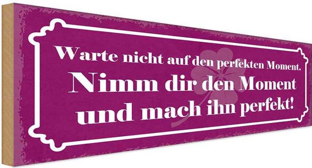 vianmo Holzschild 10x27 cm nimm dir Moment und mach perfekt Spruch Zitat