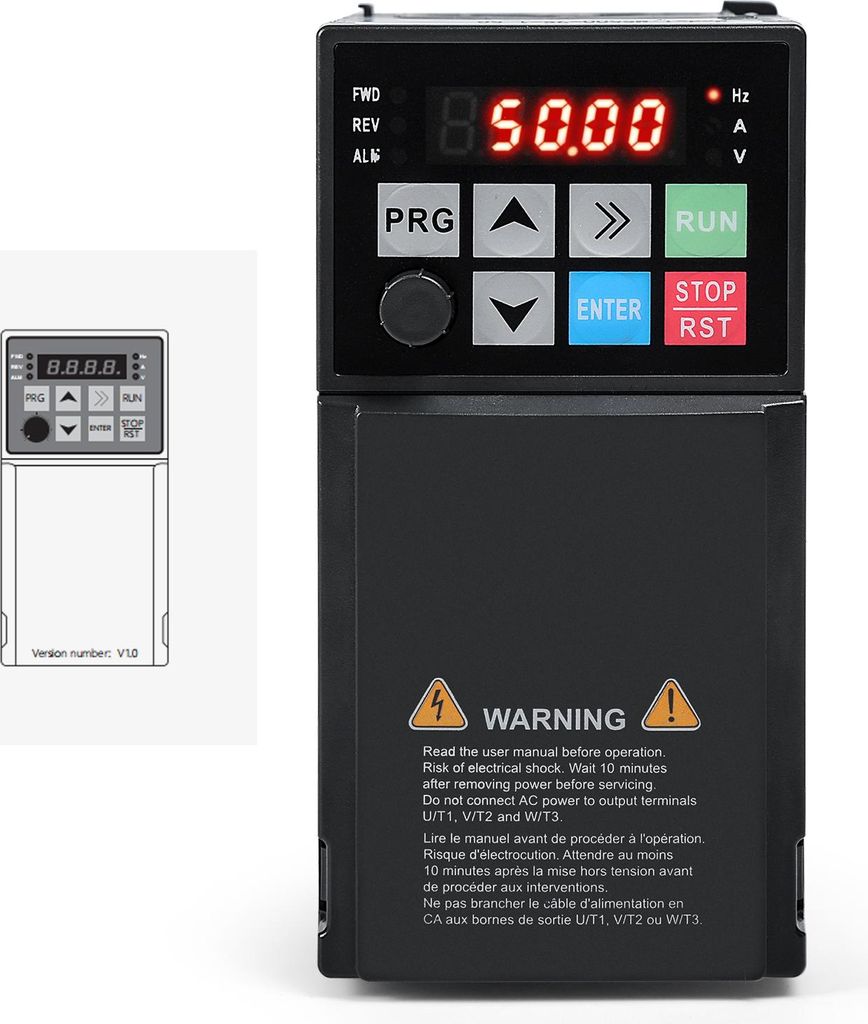 220V 1.5KW 1-Phasen-Eingang 3-Phasen-Ausgang VFD Inverter Frequenzumrichter Motorsteuerung