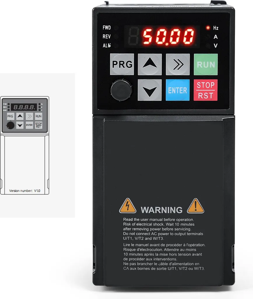 Convertisseur de Fréquence pour Moteur 220V 1.5KW Monophasé Triphasé VFD