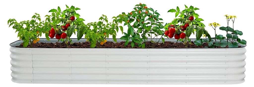 Hochbeet aus Metall 285x43x60cm, Hochbeet-Kit für den Garten aus Stahl, rostfrei und langlebig, einfacher Aufbau, geeignet für Gemüse, Kräuter ...
