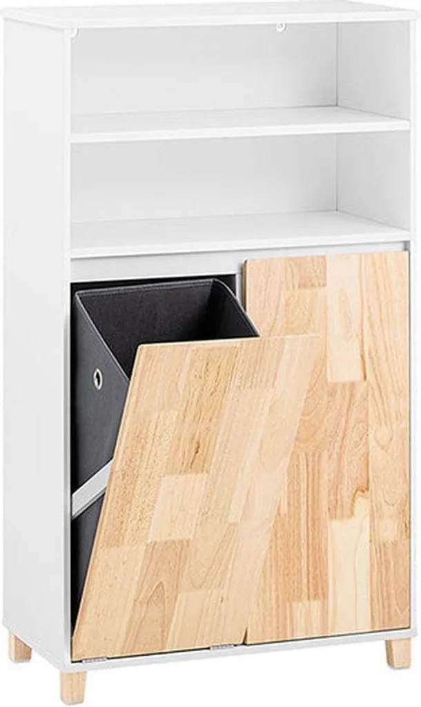 Armoire à linge en bois pour salle de bain - Meuble de tri fonctionnel