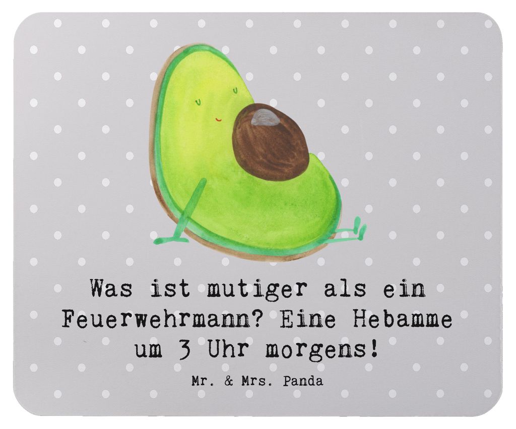 Mr. & Mrs. Panda Mousepad Mutige Hebamme - Grau Pastell - Geschenk, Mauspad, Berufsleben, Tapferkeit von Hebammen, Mouse Pad, Geburtsvorbereitung, ...
