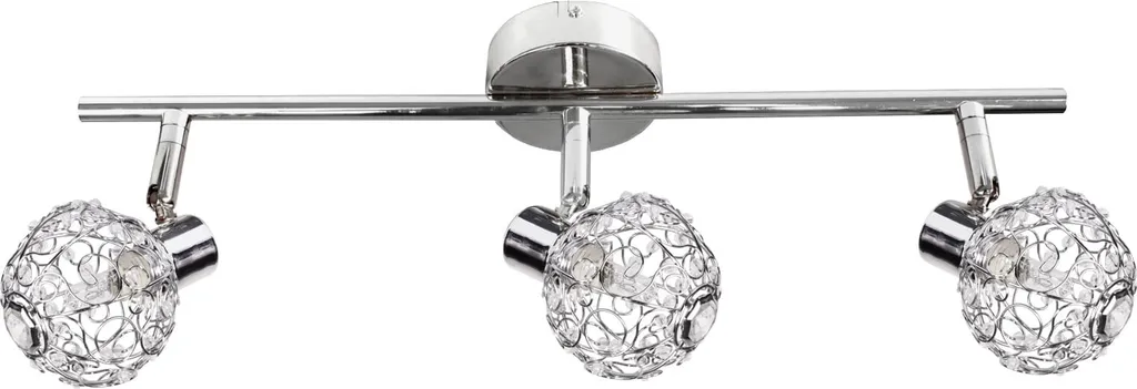 Luminaire de plafond en cristal et chrome COLLAR pour salon ou chambre