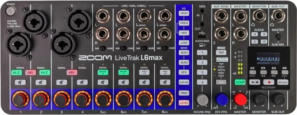 Mixeur LiveTrak L6max 12 canaux : enregistrez partout sans ordinateur