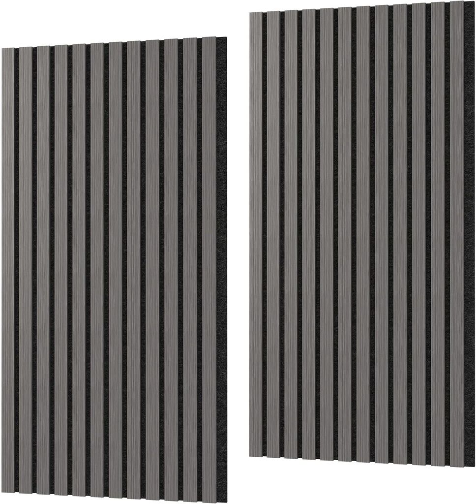 TRMLBE Akustikpaneele 2 Stück Wandpaneele Selbstklebend Holzoptik 120x60 cm Wandverkleidung mit Furnier Acoustic Panel Holzpaneele Lamellenverklei...