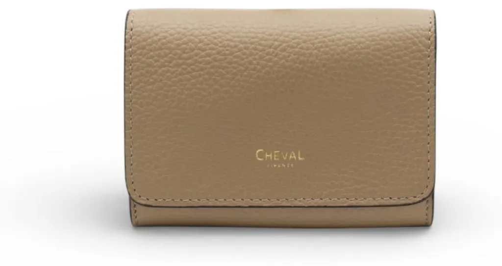 Petit Portefeuille Taupe Cosmo Mini - Maroquinerie Fine Cheval Firenze