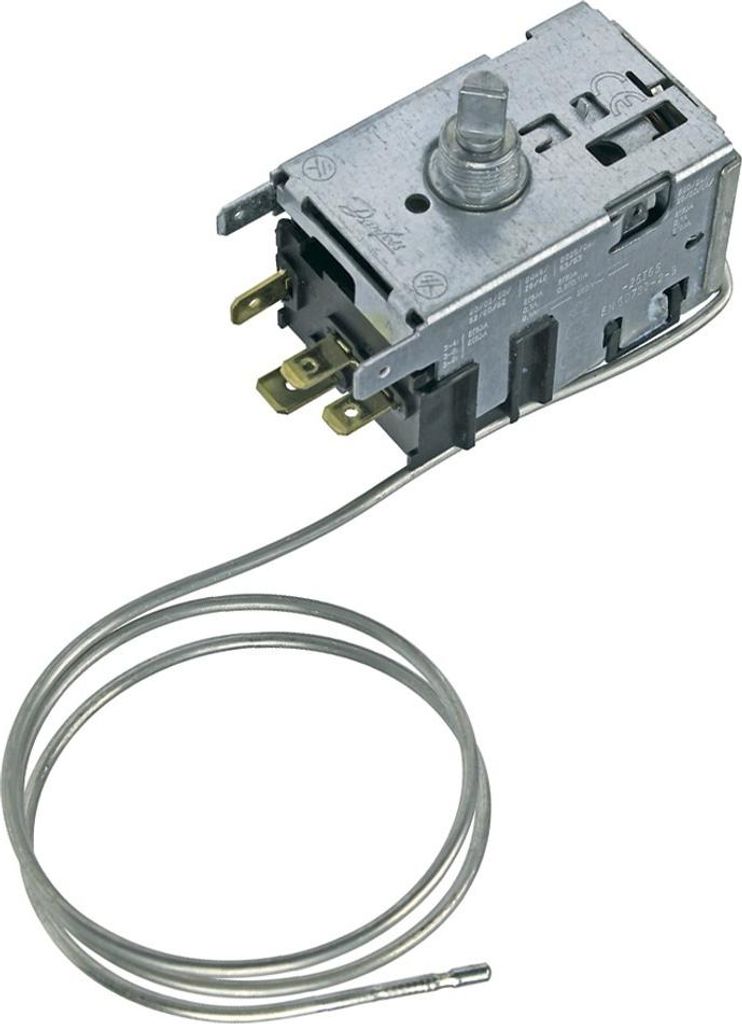 Thermostat Kühlschrank Bosch 170219 Danfoss 077B6699 3x4,8mm/1x6,3mm AMP 450mm Kapillarrohr