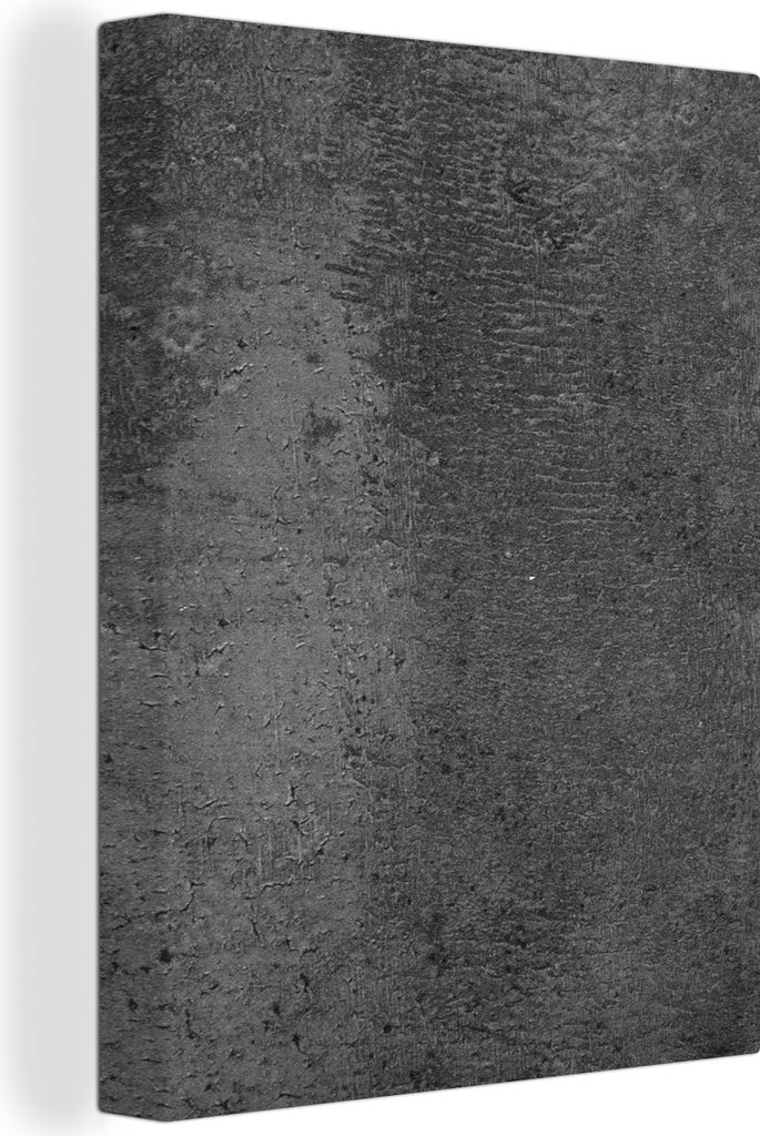 MuchoWow - Leinwandbilder - Strukturiert - Beton - Grau - Industriell - Rustikal, Wandbild, Wanddeko Bilder Wohnzimmer, 60x80 cm