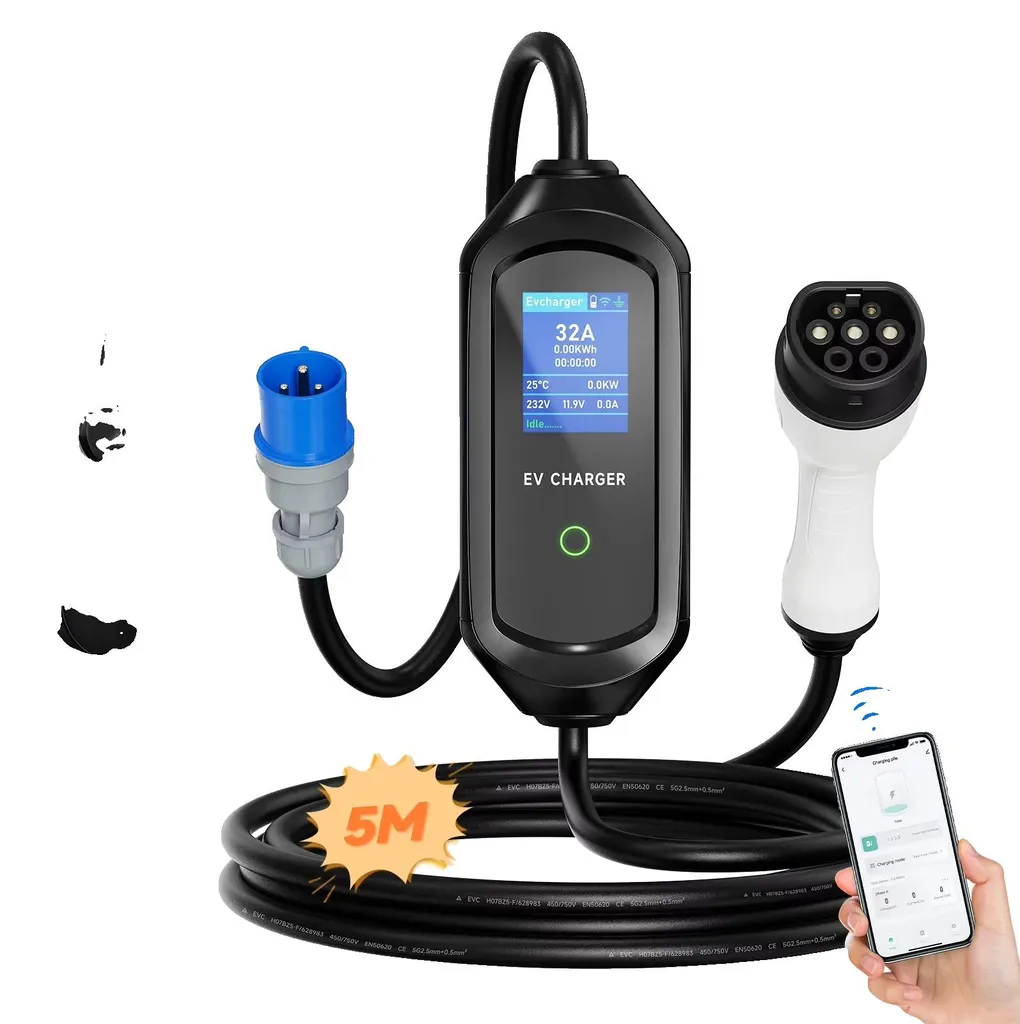 Câble de Recharge Type 2 Portable 7kW - Station Mobile WiFi avec App