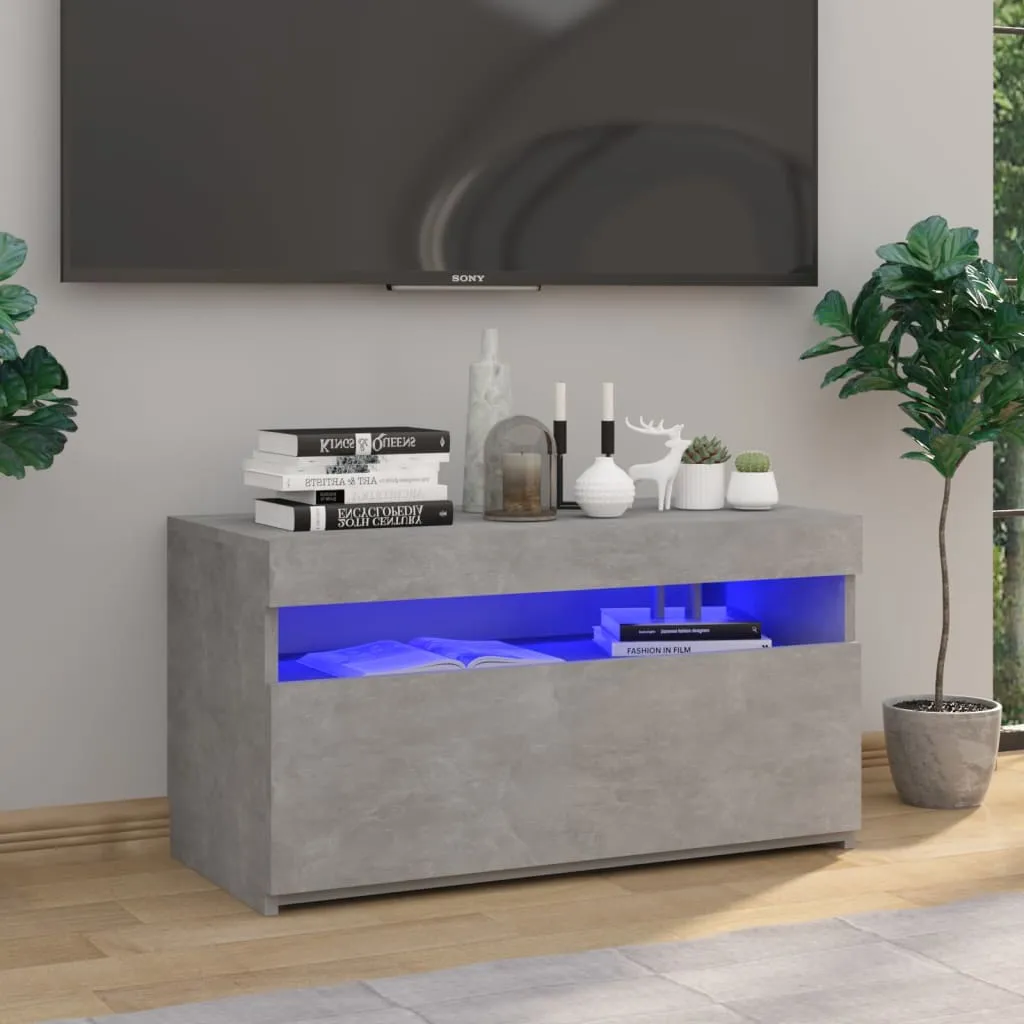 Mobile Porta TV Moderno LED Grigio Cemento vidaXL 75cm - 11