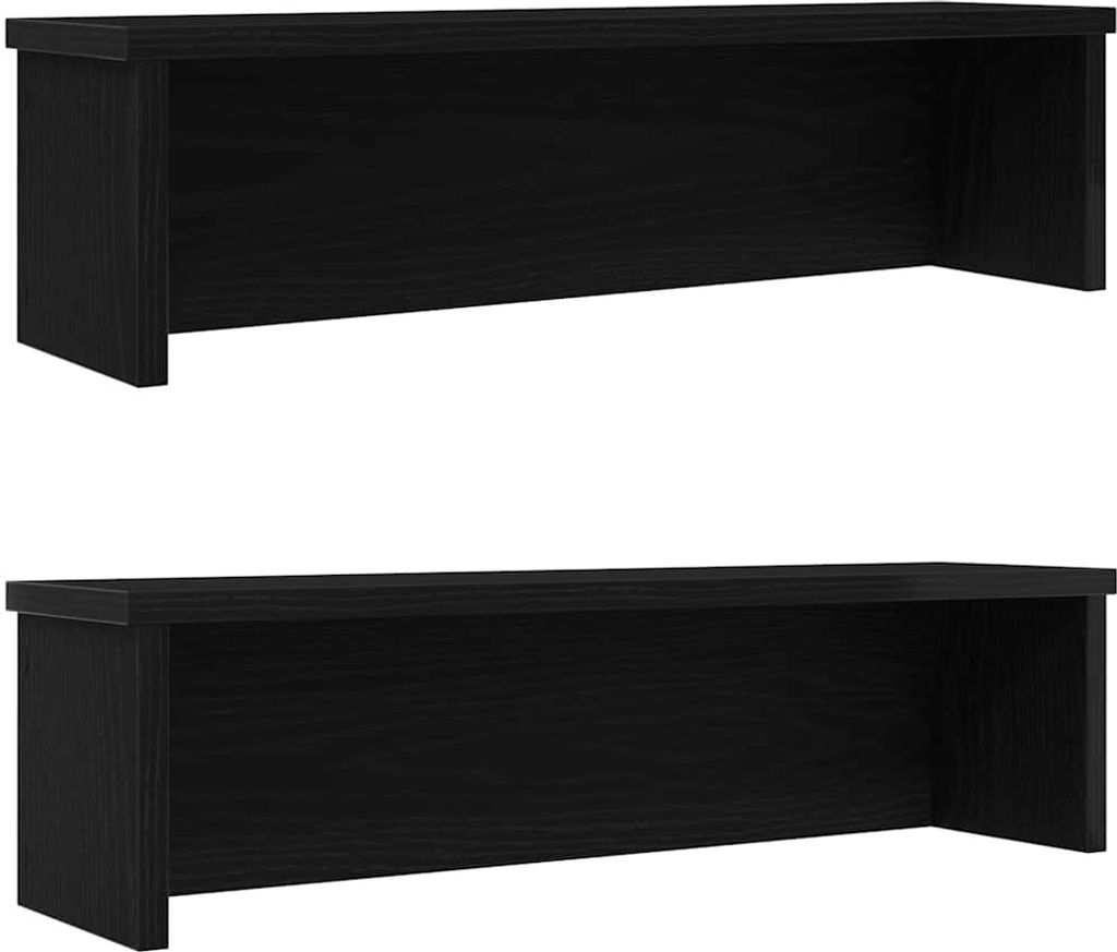 Küchenregale Stapelbar 2 Stk. Schwarz 60x15x16 cm