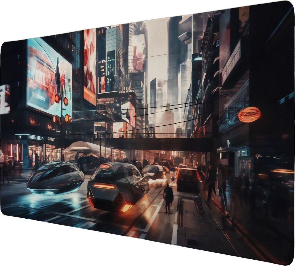 Futuristische Stadt Schreibtischunterlage 89x40cm XXL Mauspad - Gamer Pad