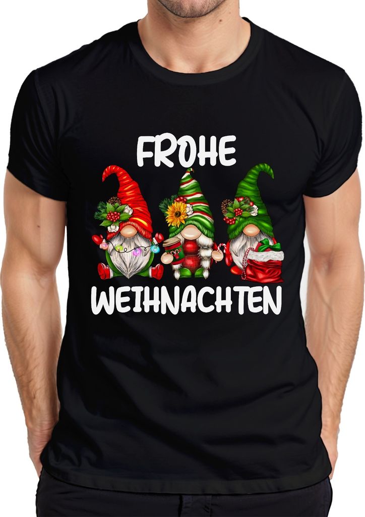 Frohe Weihnachten Wichtel Elf Gnome Zwerge - Weihnachten Xmas Christmas Herren T-Shirt, Schwarz, S