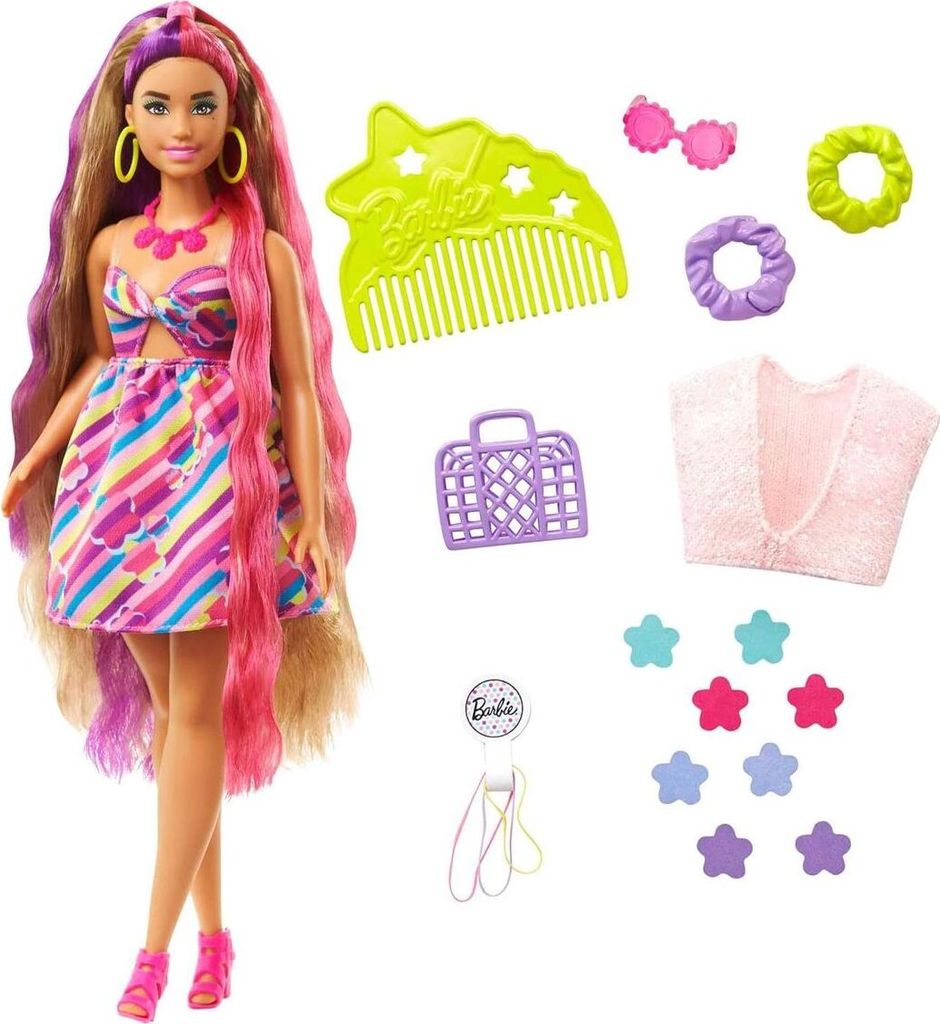 Mattel HCM89 - Barbie - Totally Hair - Puppe im Blumenlook Produktbild 