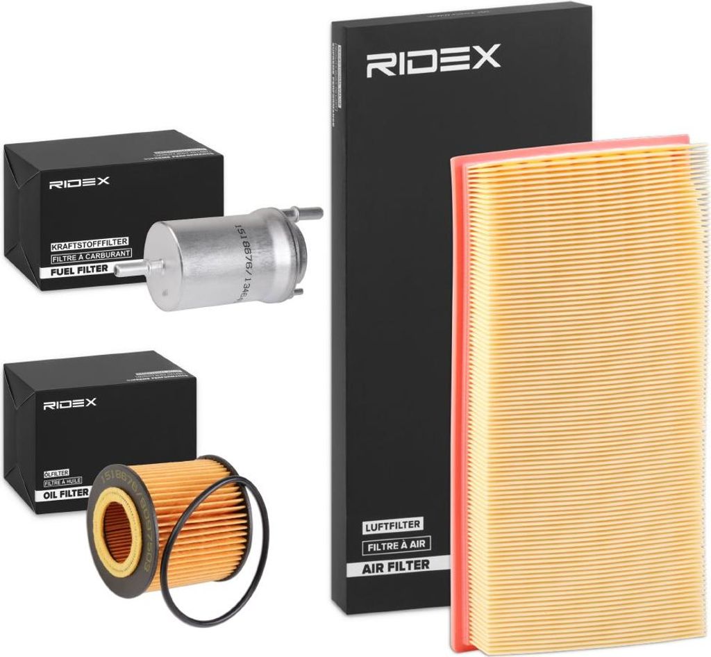 RIDEX Filterset Inspektionspaket Filtersatz für VW POLO (9N) für SKODA Fabia I Combi (6Y5) FABIA (6Y2) FABIA Stufenheck (6Y3) Fabia I Praktik (6Y5)