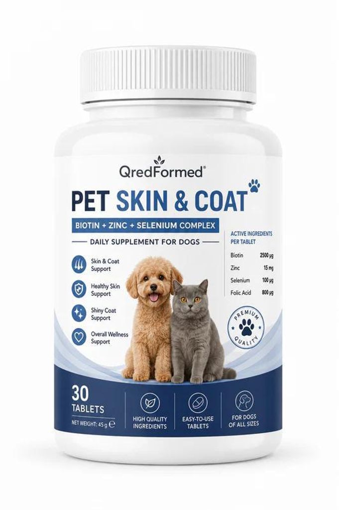 PET SKIN & COAT - Biotin + Zink + Selen Komplex - 30 Tabletten