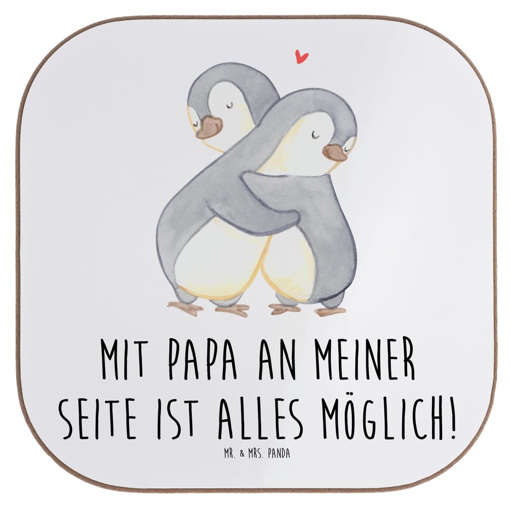 Mr. & Mrs. Panda Tischuntersetzer Papa Möglichmacher - Weiß - Geschenk, Tassenuntersetzer, alles möglich, Bedanken, überraschen, Vater-Sohn, Un...