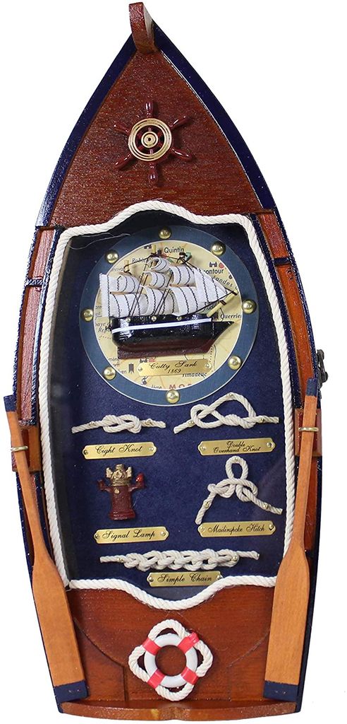 Schlüsselkasten Schlüsselschrank als Ruderboot mit Knotentafel
