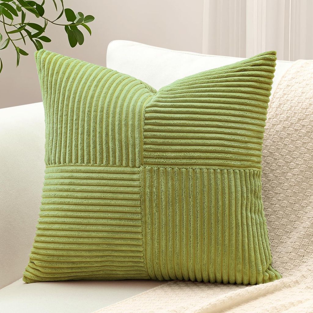 Kissenbezug aus Cord, Kreuzstreifenmuster, Cord-Samt, Sofakissen, Dekokissen, Patchwork-Design, dekorativer Kissenbezug, Kissenbezug für das Wohnz...