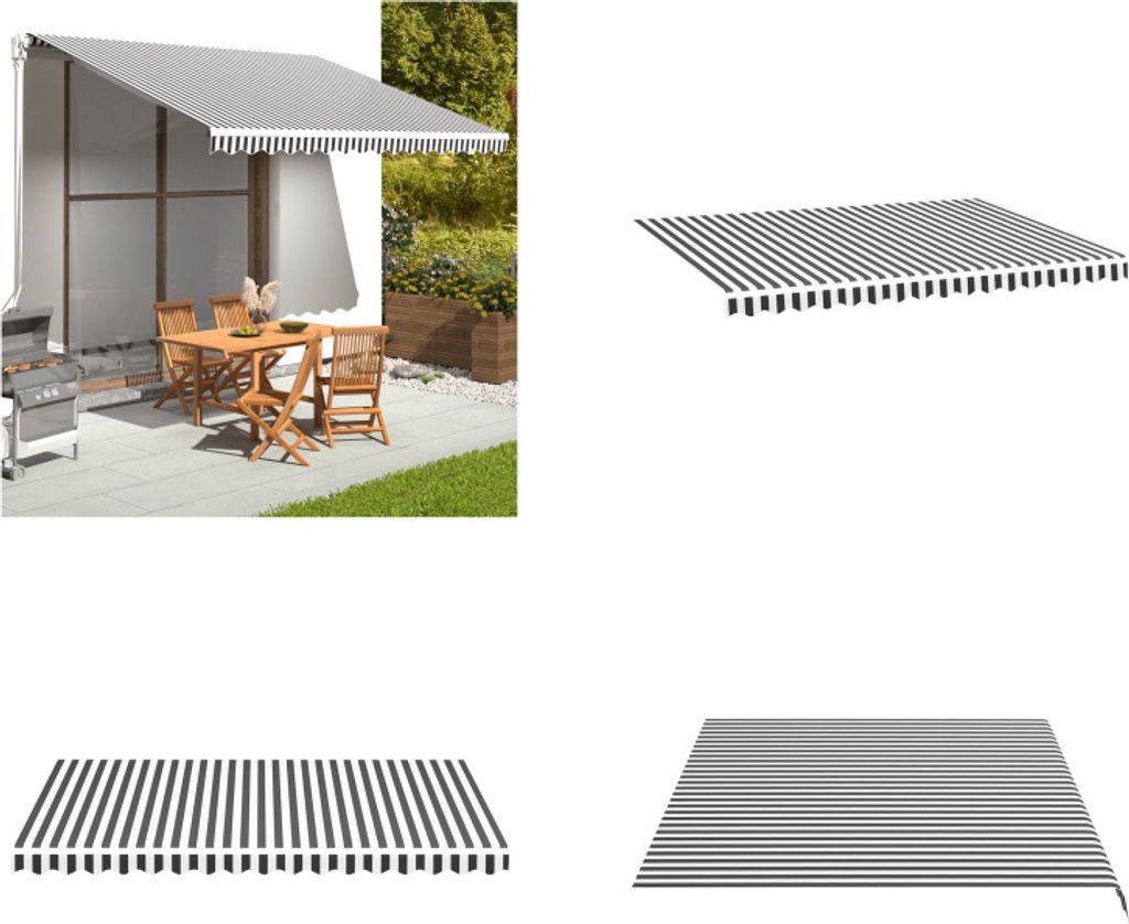 vidaXL Markisenbespannung Anthrazit und Weiß 4x3 m