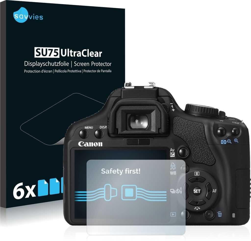 6x Für Canon EOS 450D Schutzfolie Savvies Displayschutz Display Schutz Folie Klar Transparent