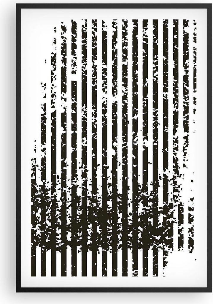 Gerahmtes Poster - Schwarzer Rahmen - Abstraktion Schwarz Gürtel - 61x91,5 cm - Wand Bild - Wanddeko - Wandbilder - Kunstposter - Wandposter - Bil...