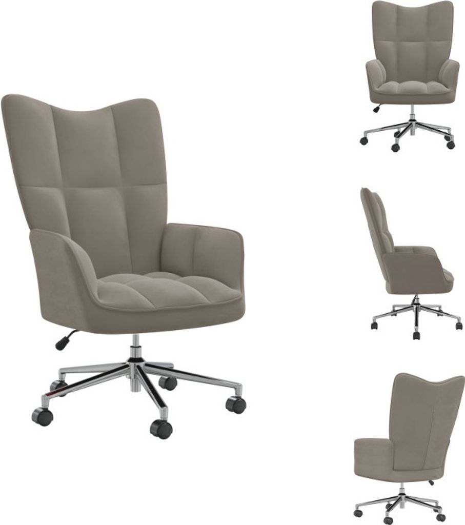 vidaXL Relaxsessel Hellgrau Samt - Sessel