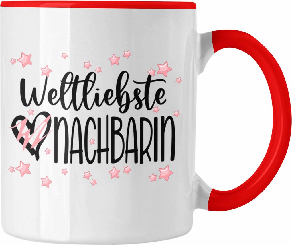 Trendation - Beste Nachbarin Tasse Geschenk Geburtstag Freundin Lieblings Nachbarin Geschenkidee Weltliebste Nachbarin Abschied Abschiedsgeschenk (...