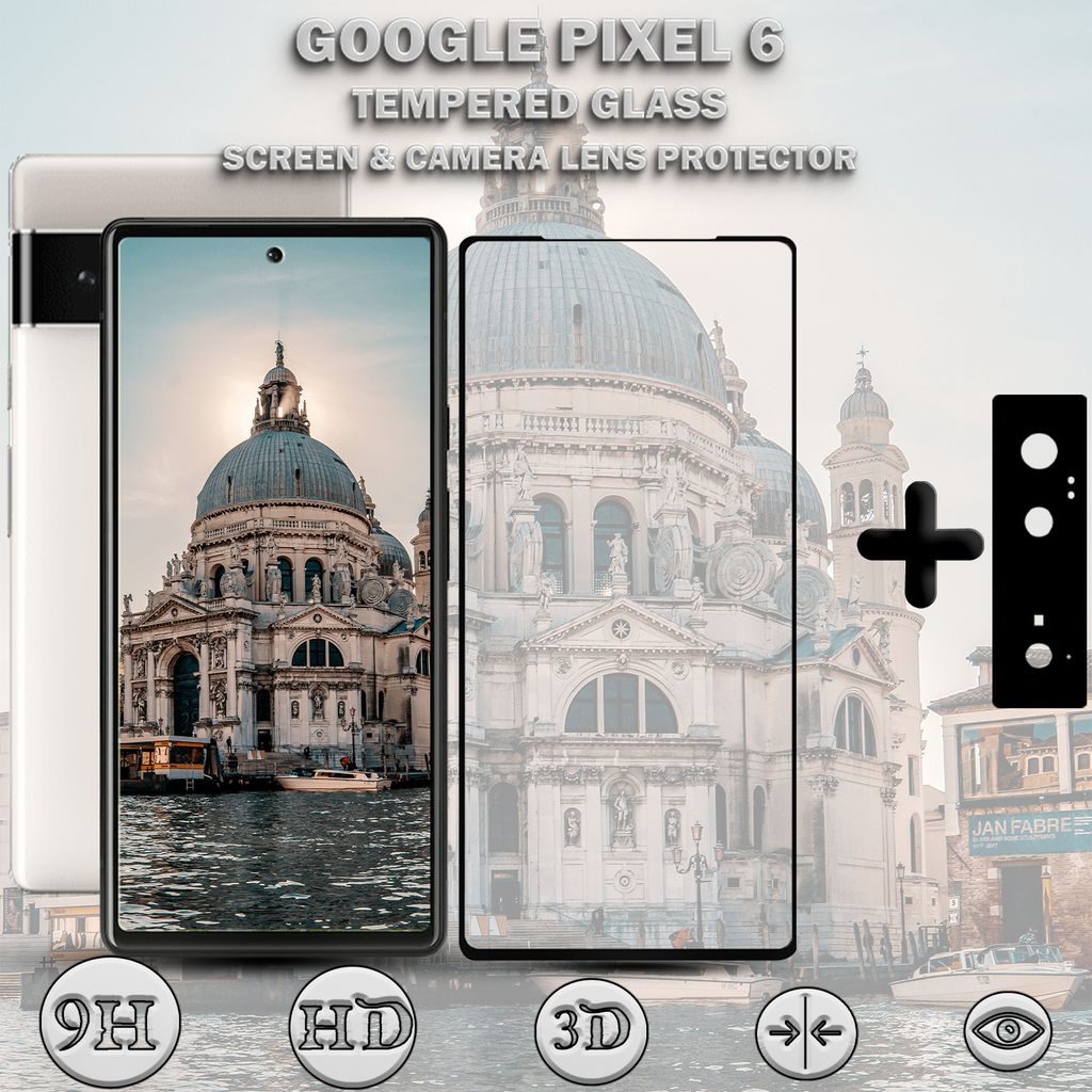 1-Pack GOOGLE PIXEL 6 Displayschutzfolie und Objektivschutz aus 9H gehärtetem Glas