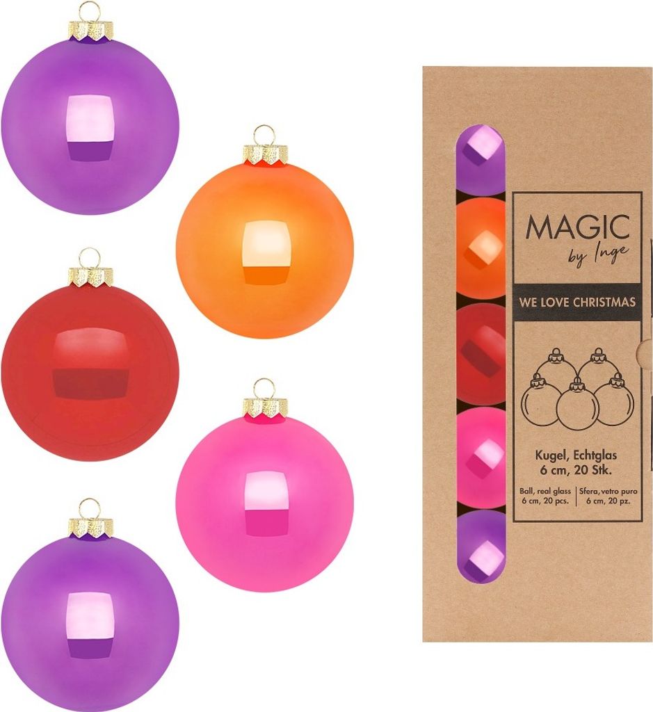 Weihnachtskugeln Glas 6cm 20 Stück - Party Time